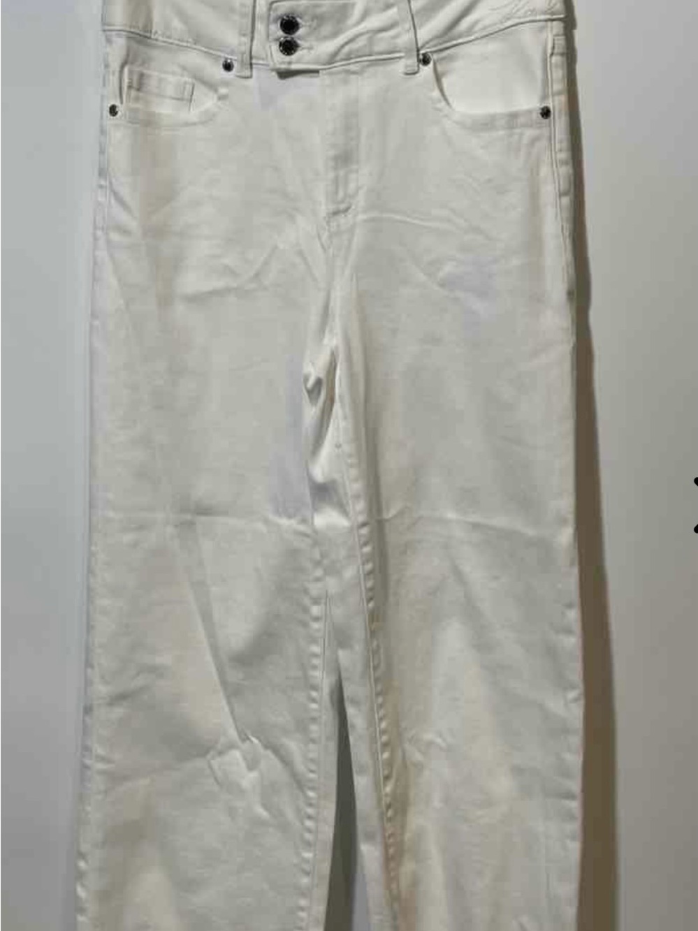 Authentic Karl Lagerfeld Paris Womens White Light Wash Straight Leg Jeans Size 2